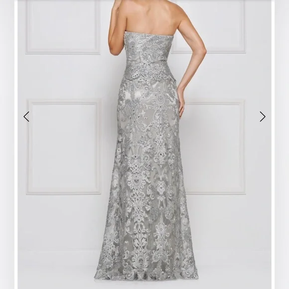 Rina diMontella lace strapless gown, size 8 - Picture 2 of 11